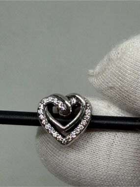 Pandora People Sparkling Entwined Hearts Charm - 799270C01
